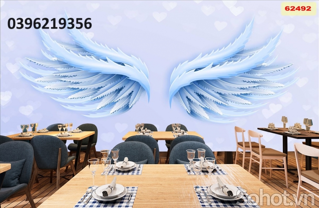 Tranh cánh thiên thần đẹp trang trí 3d