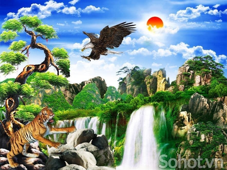 Tranh gạch 3d phong thủy phòng khách - KSXXX2