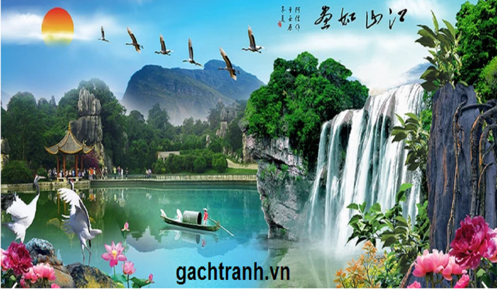 tranh gạch 3d mẫu tranh phong cảnh