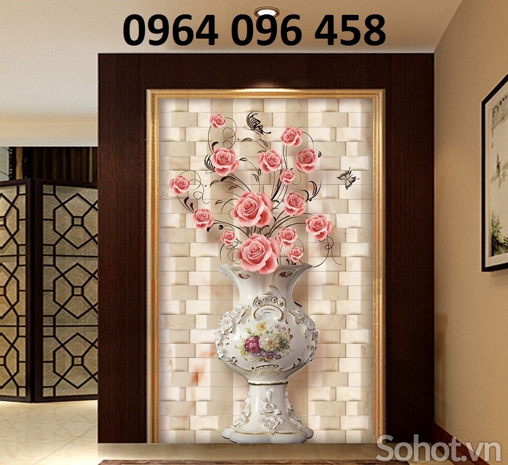 Tranh gạch 3d bình hoa - gạch tranh 3d bình hoa - GDC89