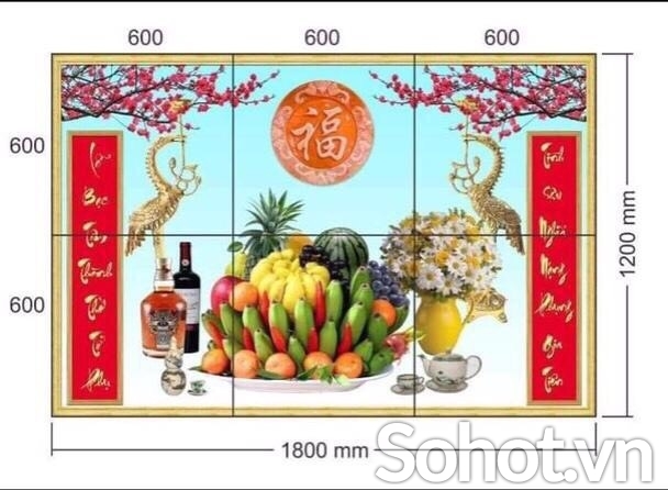 Tranh gạch phòng thờ - tranh ốp tường