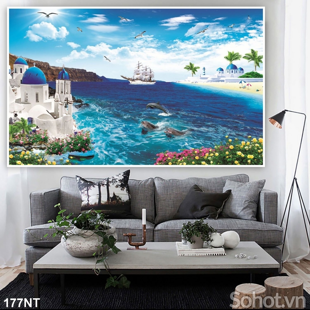 Tranh 3D- Tranh gạch phòng khách