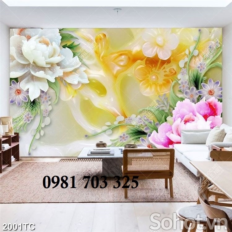 Gạch tranh hoa mẫu đơn sứ ngọc