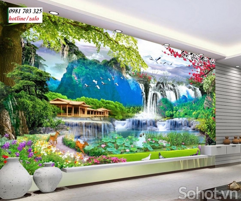 Tranh gạch 3D phòng khách- gạch tranh phong cảnh trang trí - Hà ...