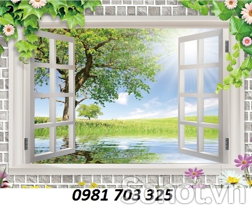 Tranh gạch men cửa sổ 3D