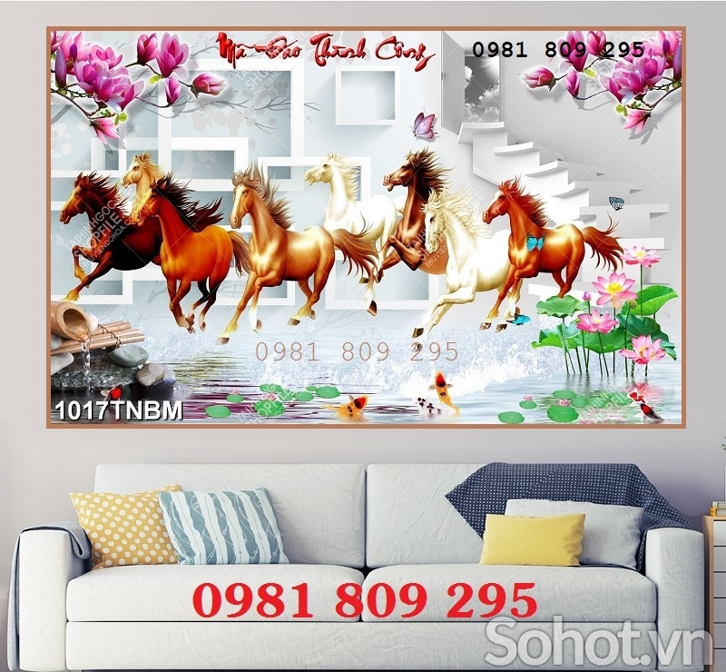 Gạch 3d ngựa - tranh gạch óp tường