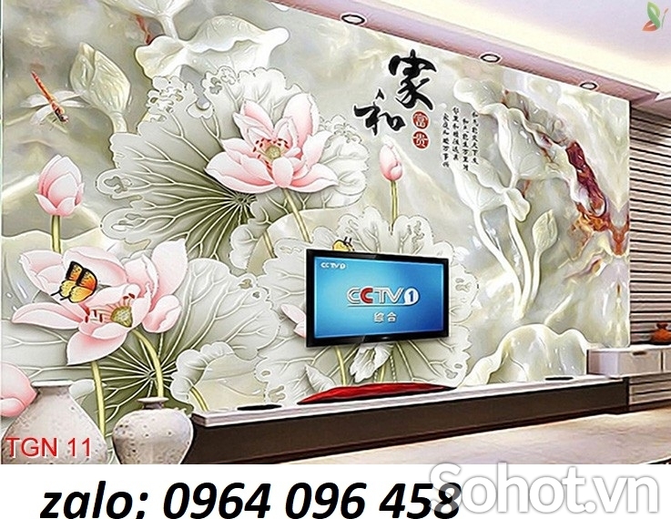 Tranh gạch 3d hoa sen - GSAZ11