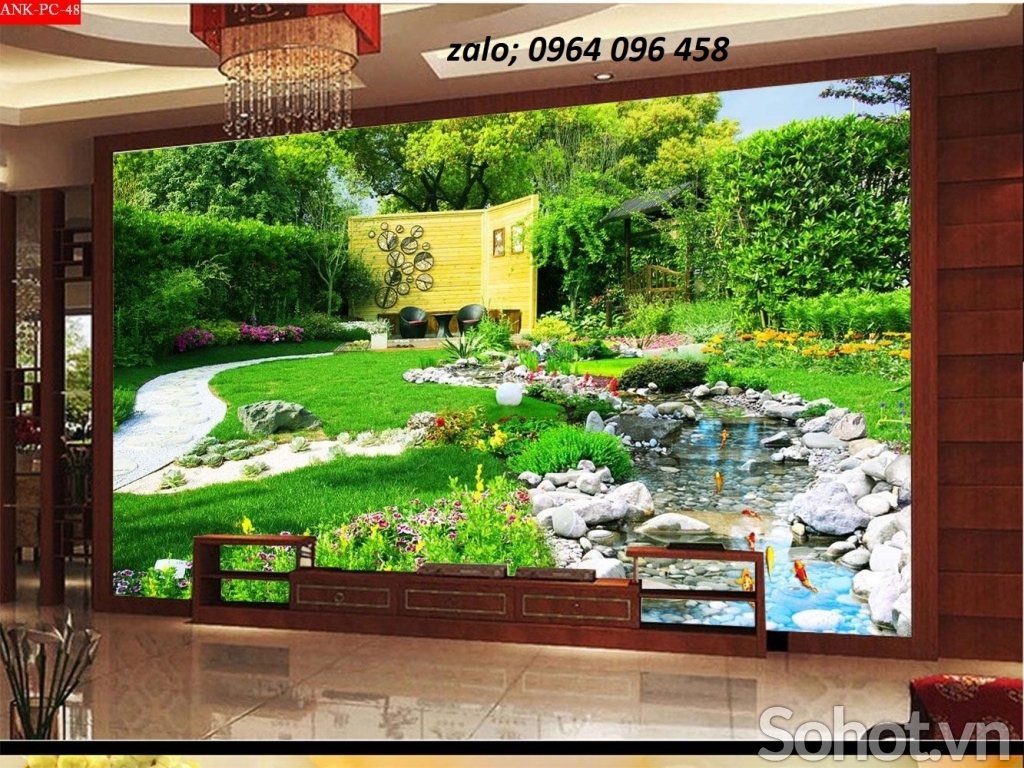 Mẫu tranh gạch 3d ốp tường phòng khách đẹp - 66XY