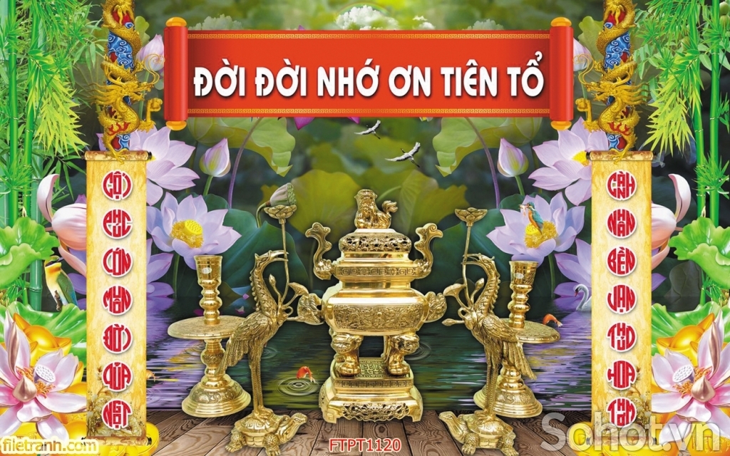 Tranh gạch 3d phòng thờ - GFS3