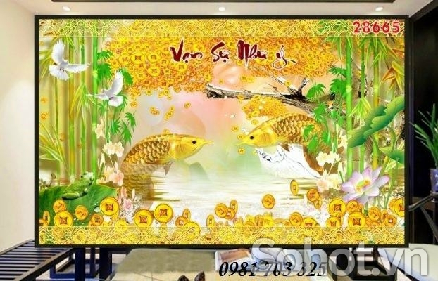 Tranh gạch 3d cá chép đẹp