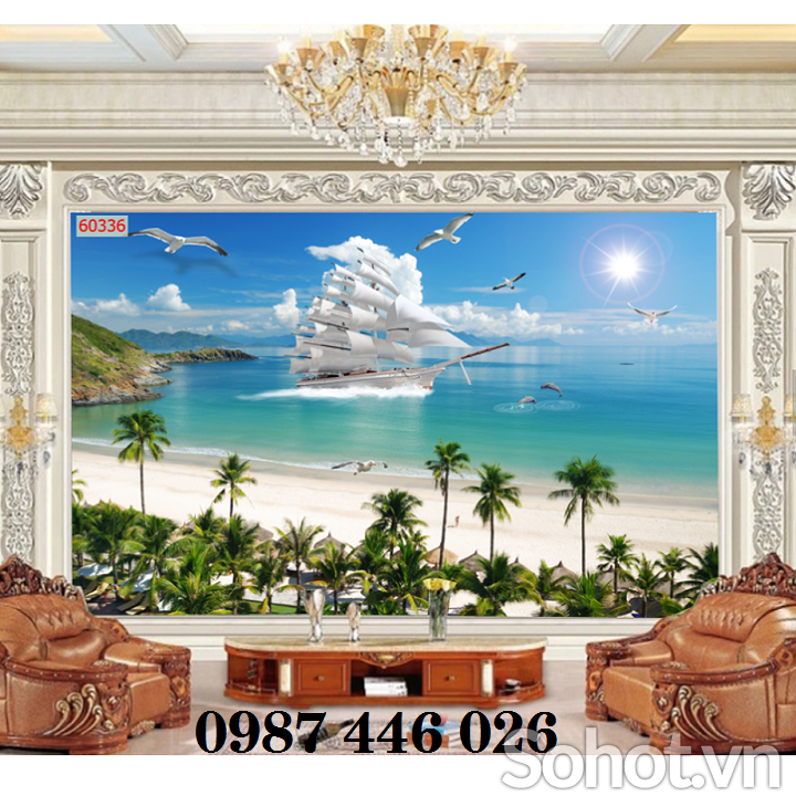 Gạch tranh thuyền buồm HP6283