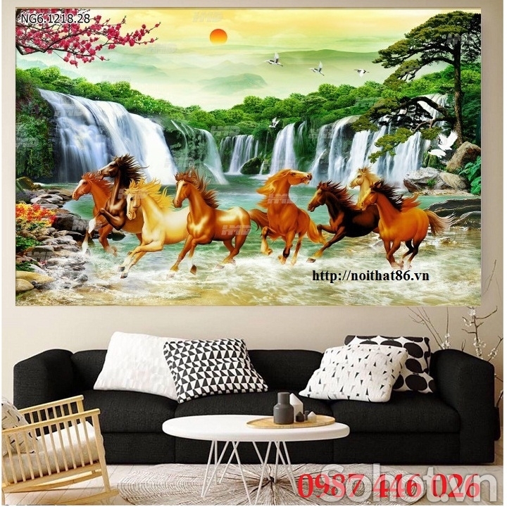 Tranh gạch men mã đáo thành công HP9723