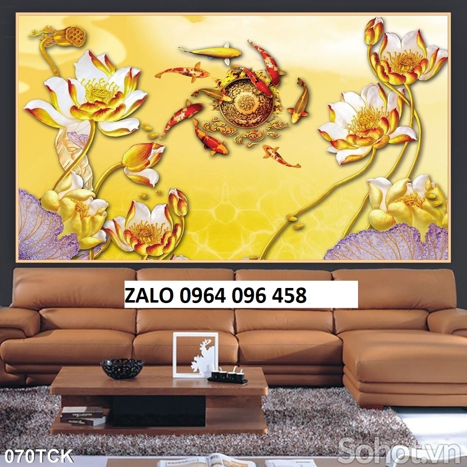 Tranh gạch 3d cửu ngư quần hội - CVV765