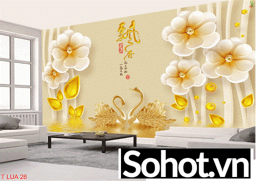 Tranh 3D trang trí phòng khách- gạch tranh ốp tường đẹp - Hà Nội ...