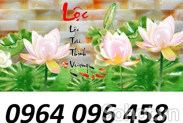 Tranh hoa sen 3d - tranh gạch 3d hoa sen - 9433XN