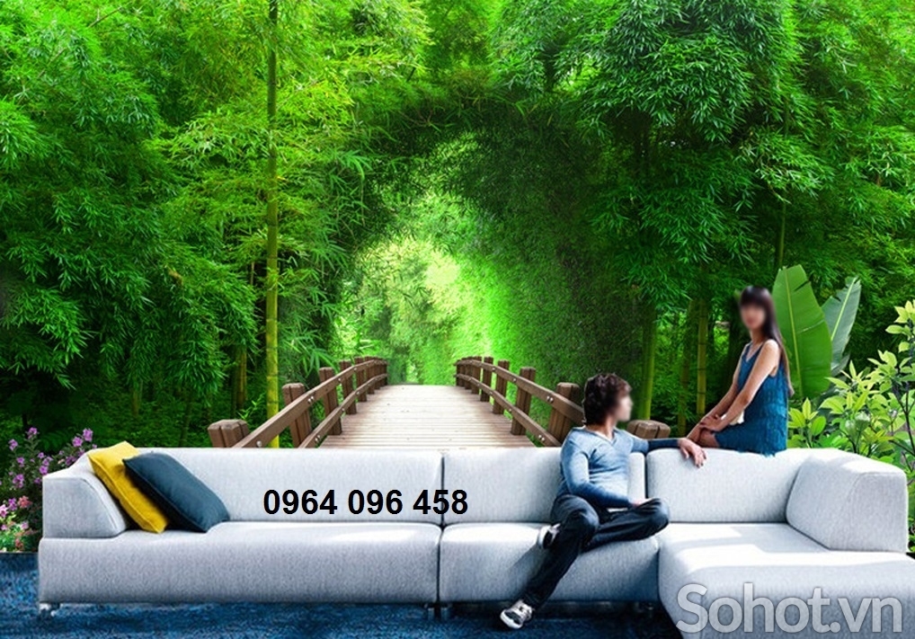 Tranh gạch 3d tre trúc phong thủy - 766XA