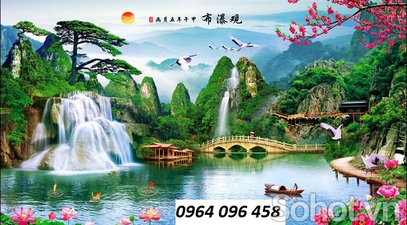 Tranh gạch men 3d phong cảnh đồng quê TFCX3