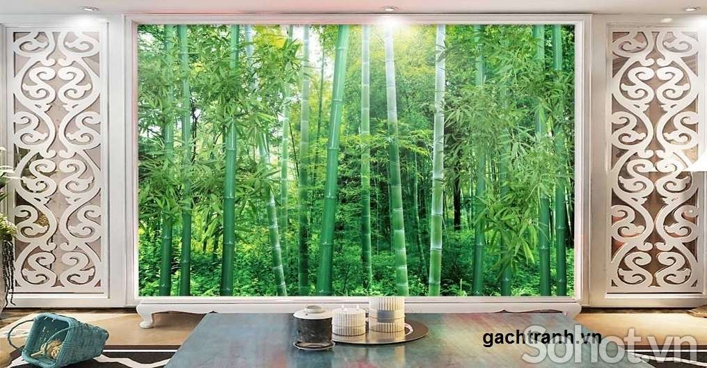 gạch tranh 3d tre trúc
