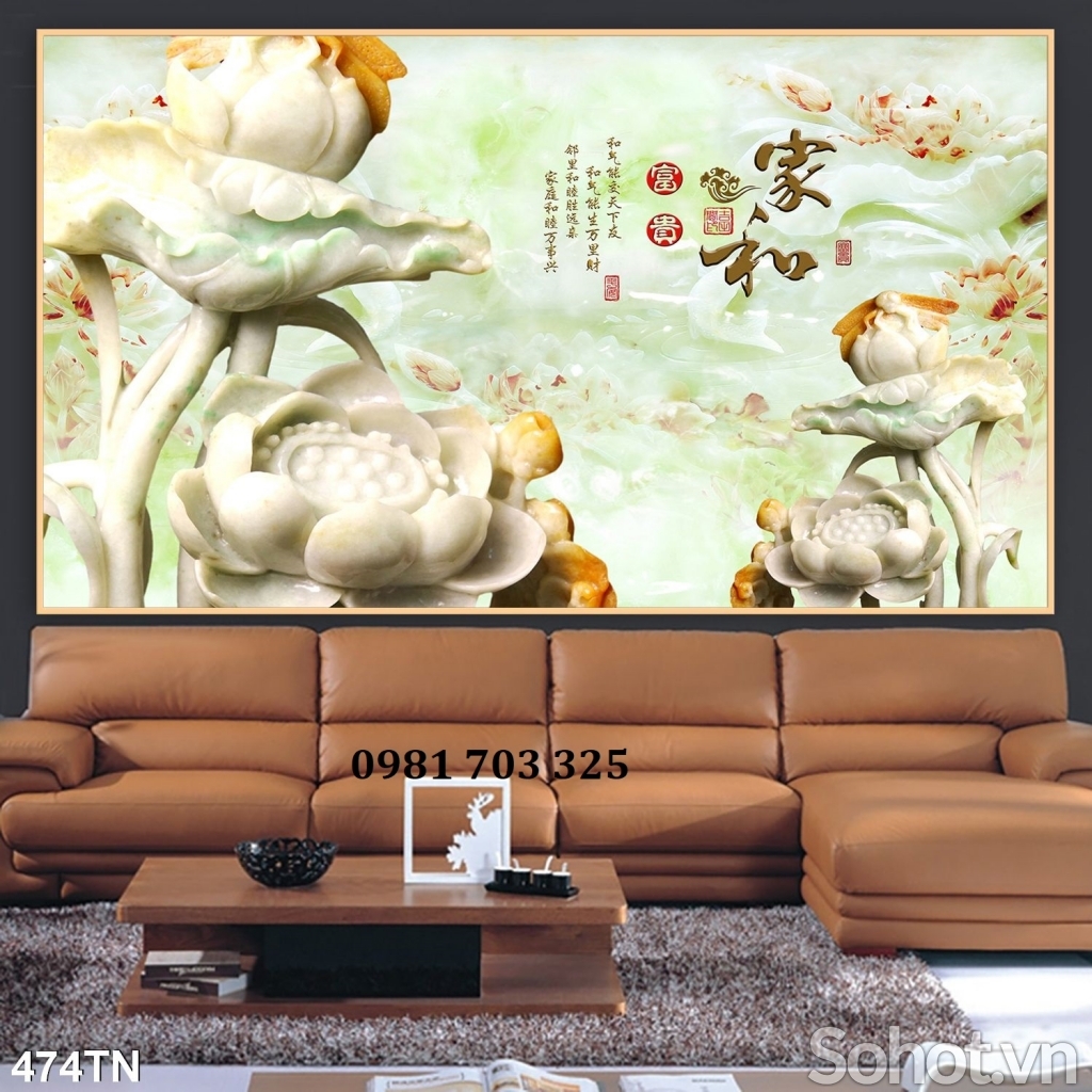 Tranh gạch sứ ngọc 3D dán tường