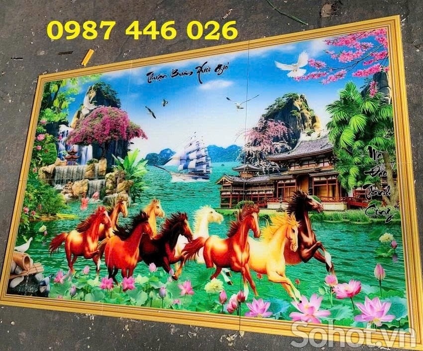 Gạch tranh 3d ốp tường đẹp phòng khách