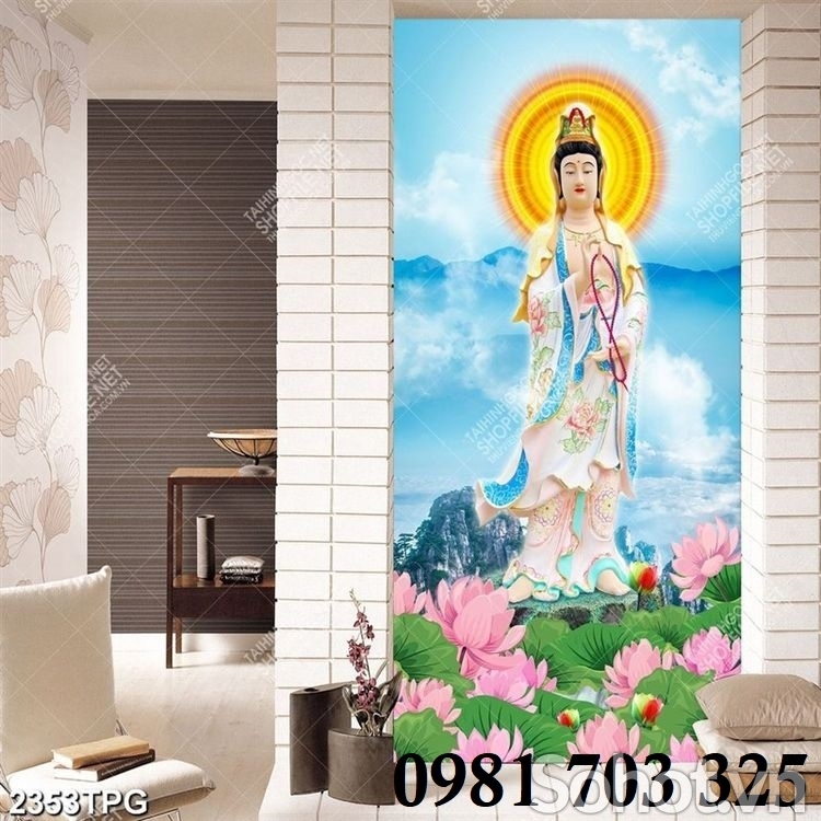 Gạch 3D đẹp hình Phật ca trang trí