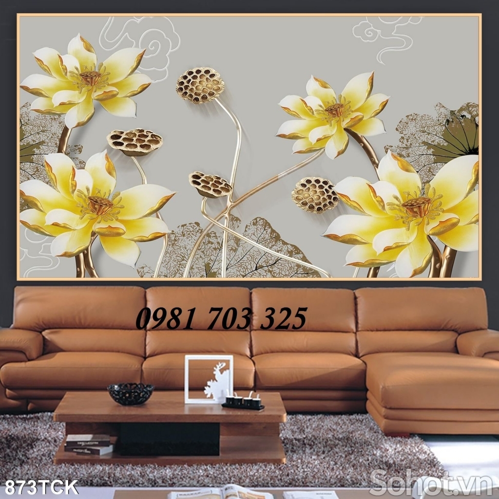Gạch tranh hoa sen 3D đẹp