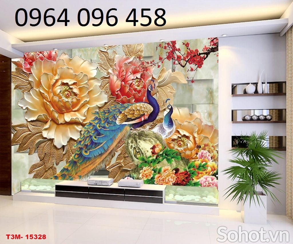Gạch tranh 3d phong thủy phòng khách - LFD43