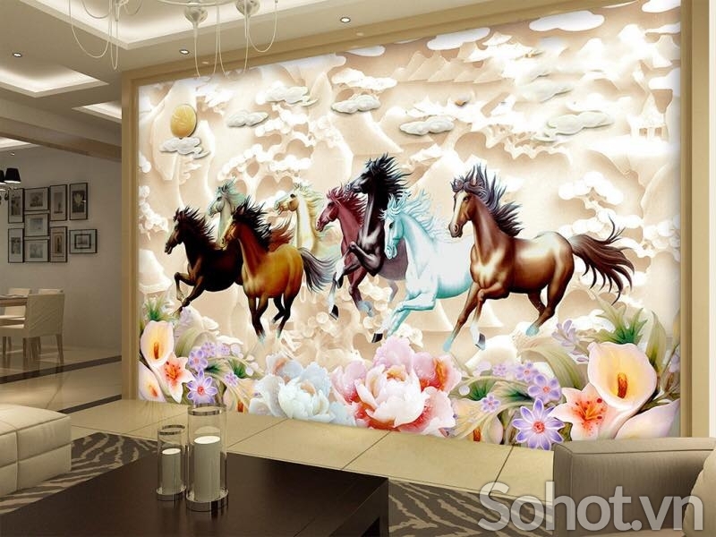 Tranh gạch 3d phong thủy mã đáo thành công - SXC54