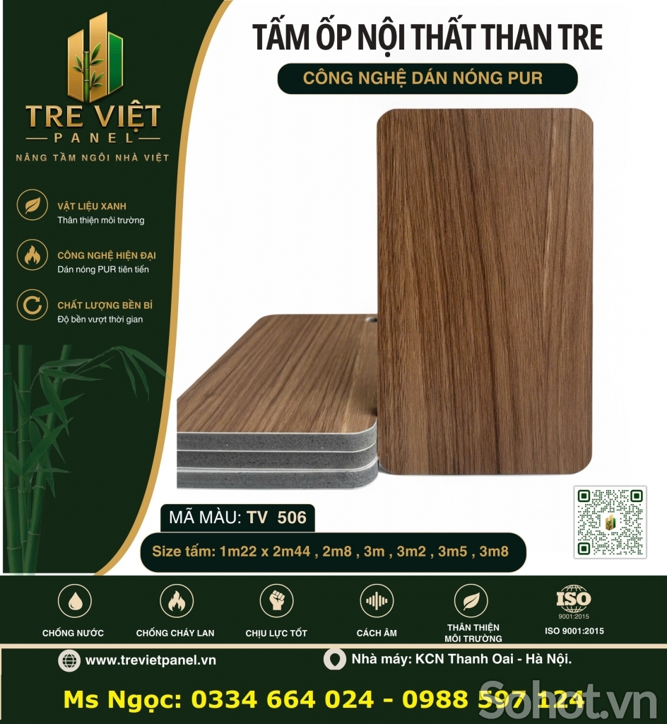 Tấm ốp than tre vân gỗ TRE VIỆT PANEL