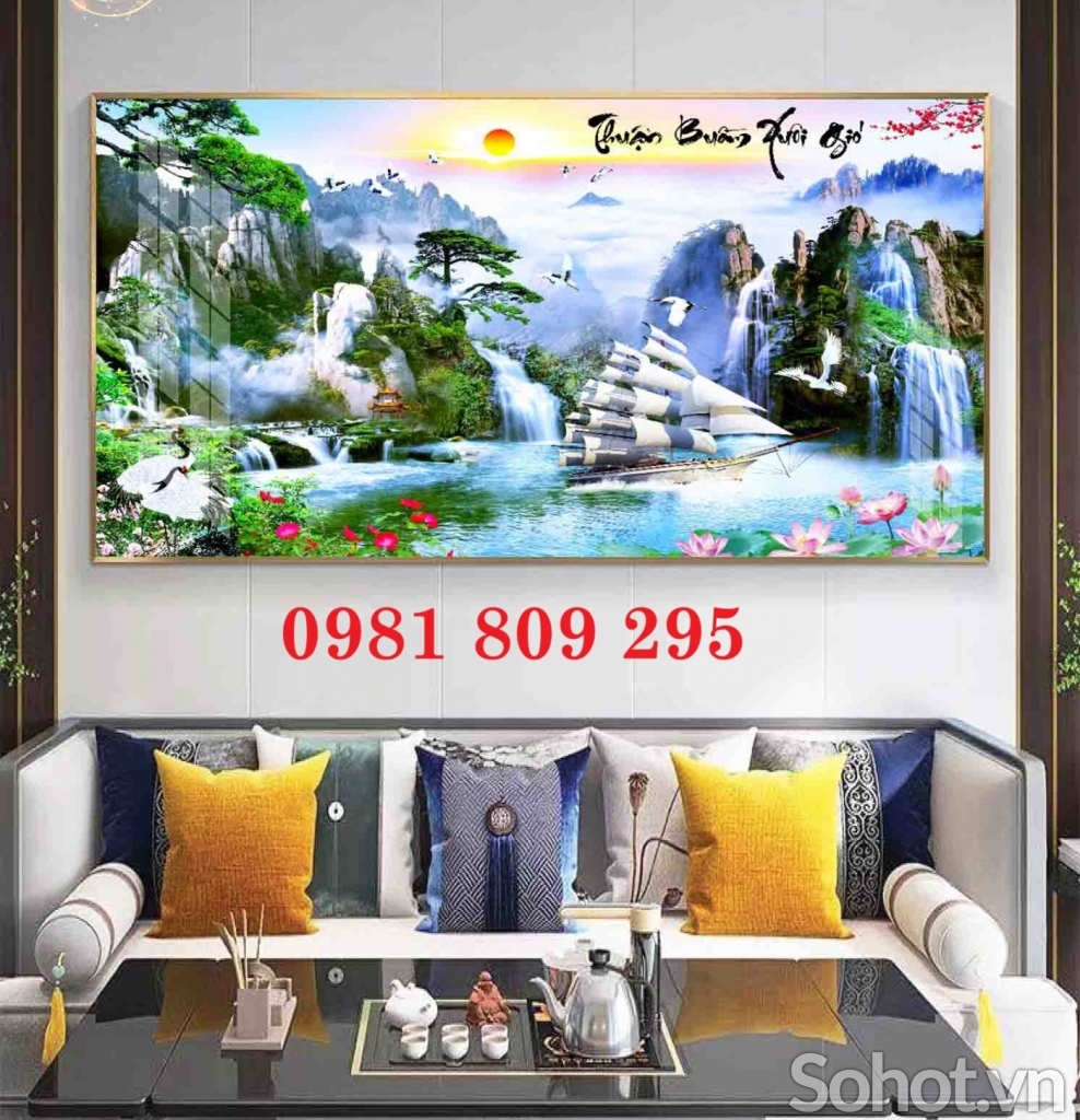 Tranh gạch men thuyền buồm