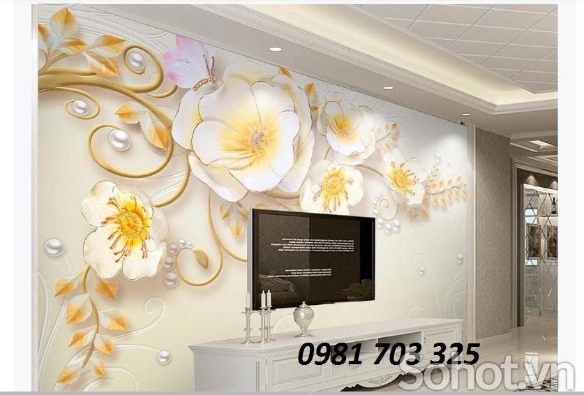 Tranh gạch 3D- tranh hoa