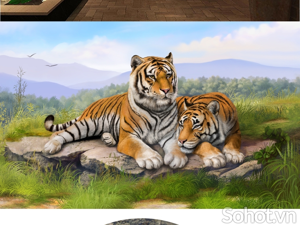 Tranh gạch 3d con hổ - 542SB