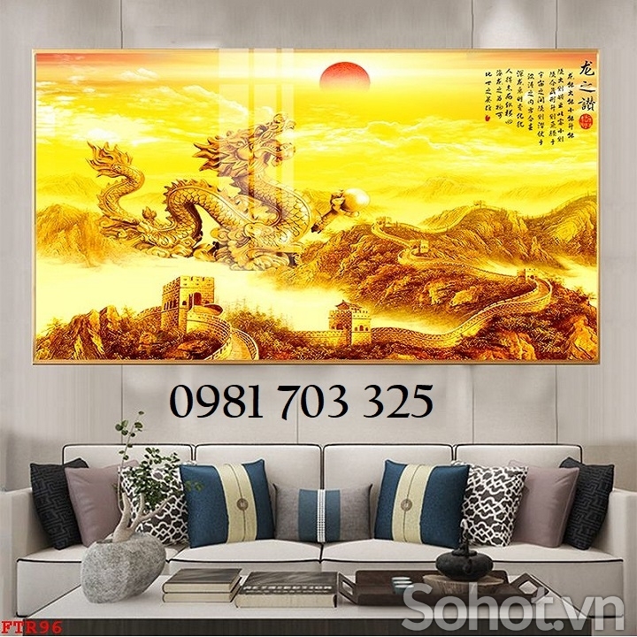 Tranh gạch 3d trang trí rồng phượng