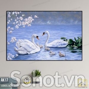Tranh thiên nga - tranh gạch 3d tranh thiên nga - SCX44