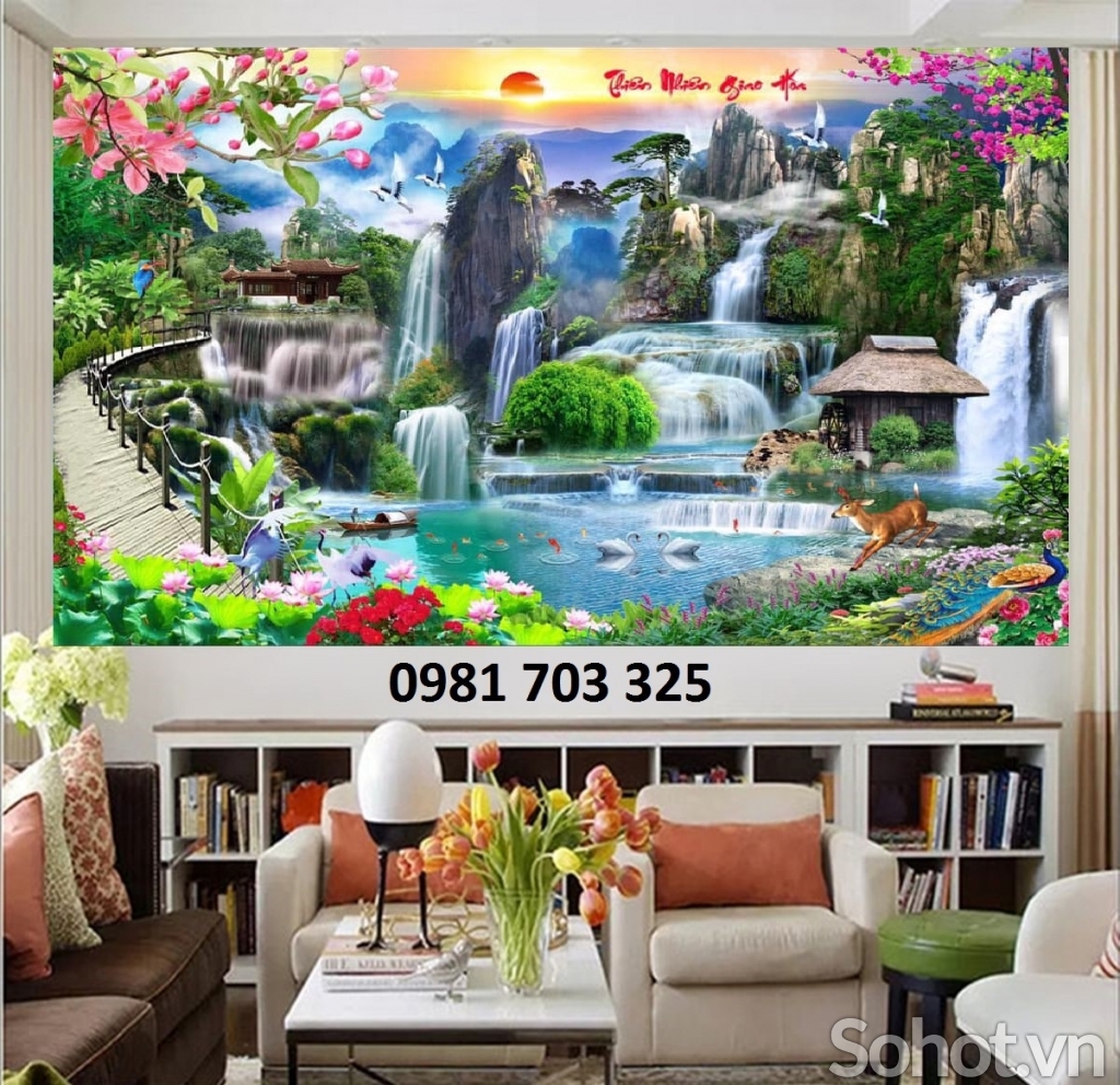 tranh gạch, gạch tranh 3D phong cảnh