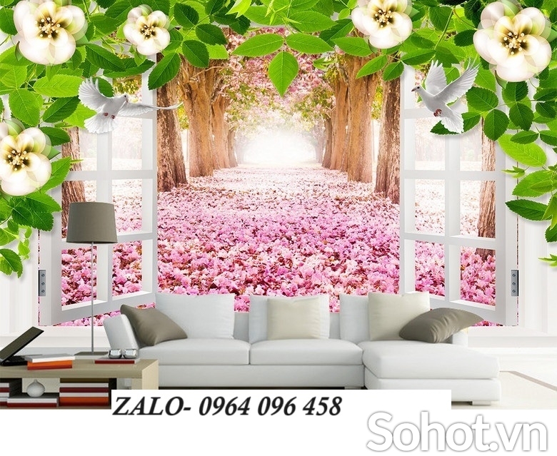 Tranh gạch 3d trang trí cửa sổ - 69C9CC