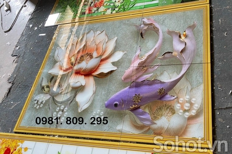 Gạch ốp tường 3d cao cấp hoa sen HSD202