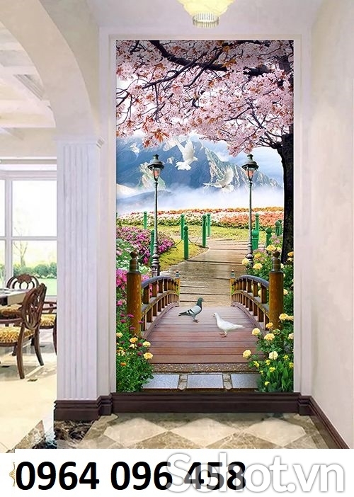 Tranh gạch 3d ốp tường cầu thang - FJKK7
