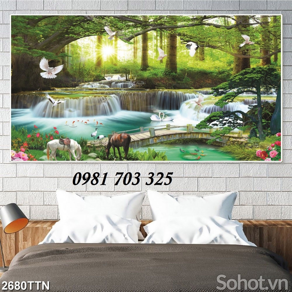 tranh phong cảnh 3D, gạch tranh trang trí