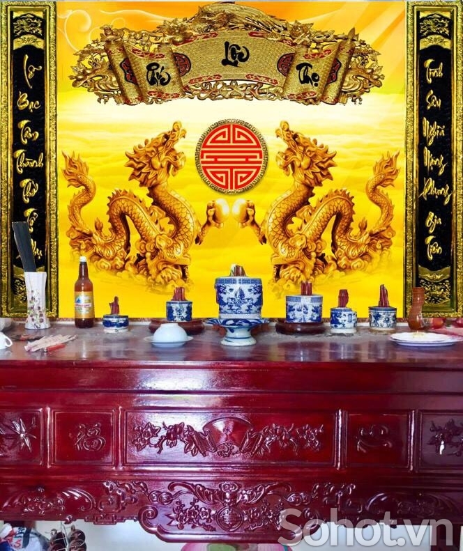 Tranh gạch ốp phòng thờ