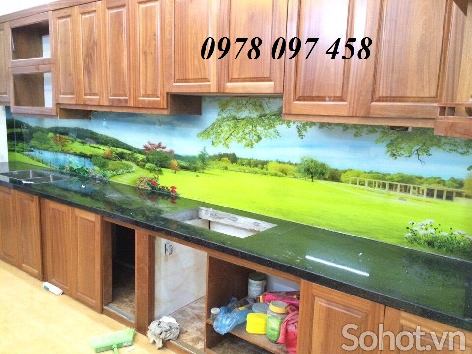 Tranh kính phòng bếp