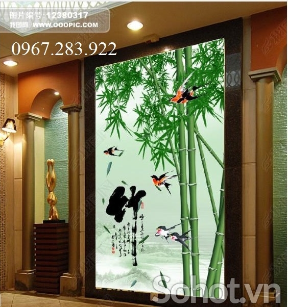 Gạch tranh- Tranh trang trí cây tre