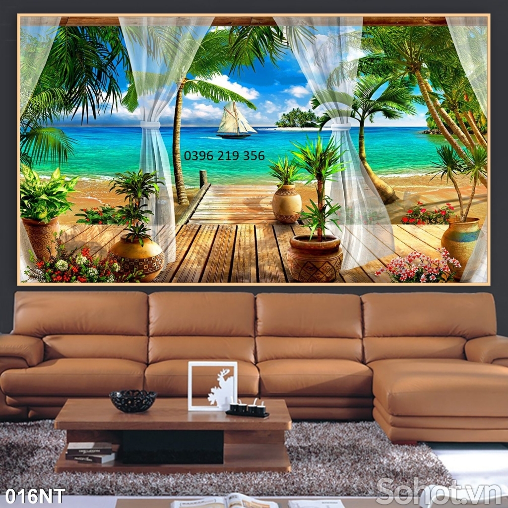 Tranh gạch men 3d trang trí tường Phong Cảnh
