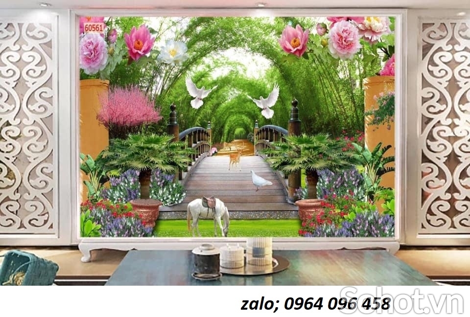 Tranh gạch 3d ốp tường phong cảnh - hong thủy - 866CV