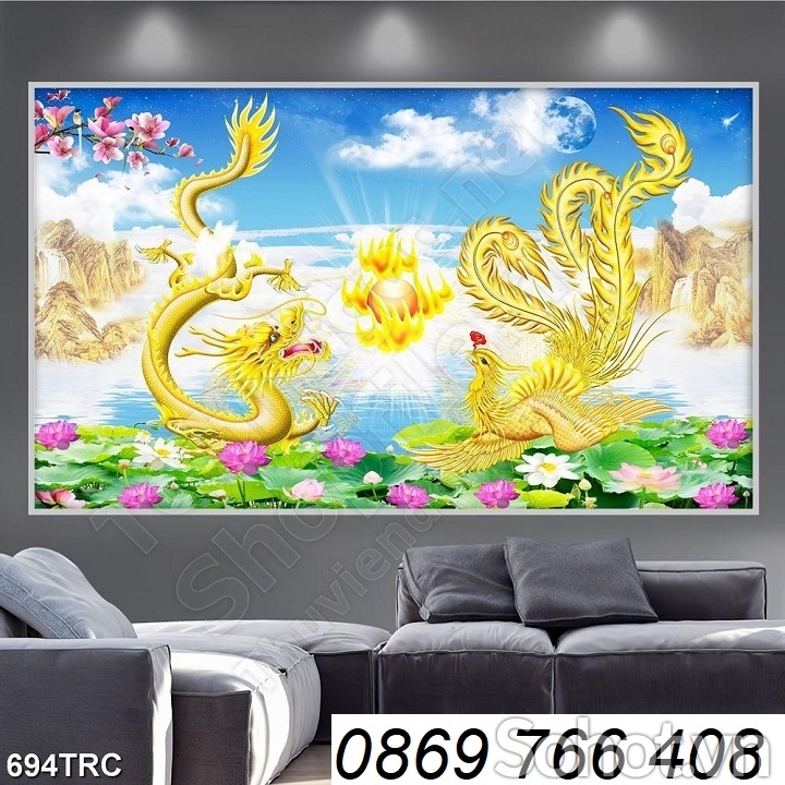 Tranh gạch-Gạch tranh rồng phượng 3d