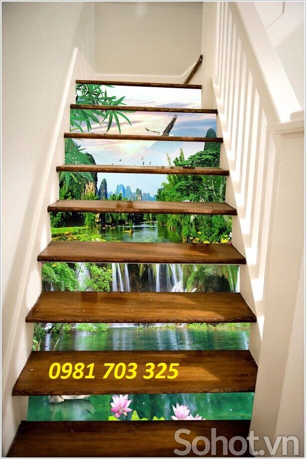 Tranh gạch 3D cầu thang