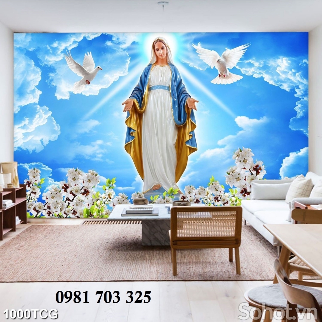 Tranh gạch đức mẹ Maria đẹp