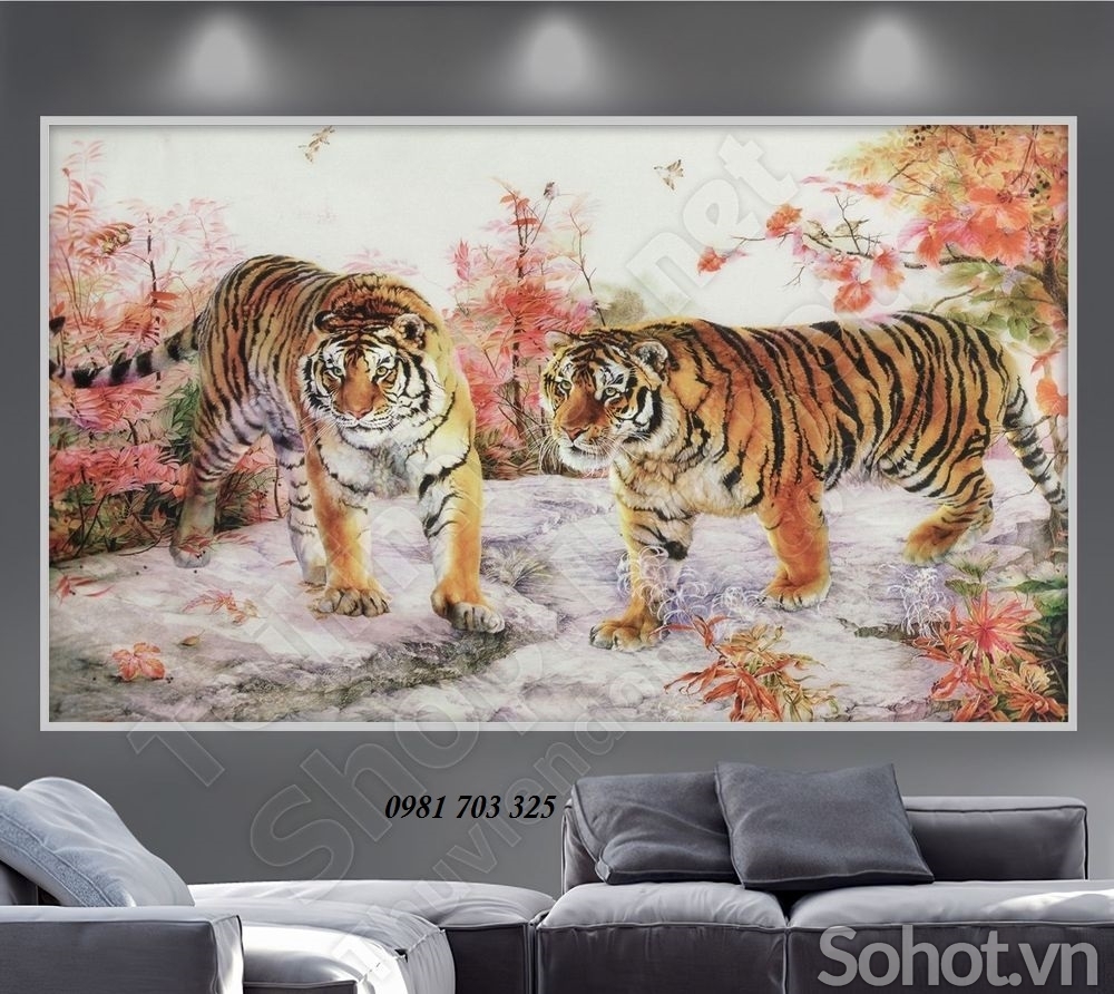 Tranh gạch men 3D phong thủy- gạch tranh hổ