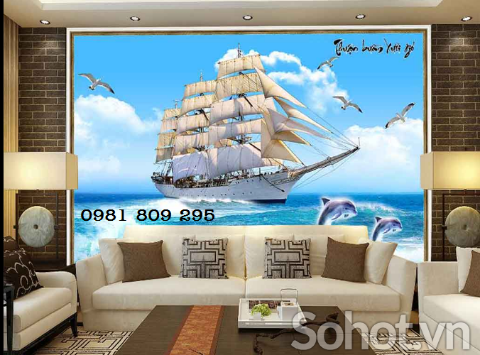 Thuận buồm xuôi gió - gạch tranh 3d