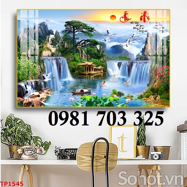 Gạch men 3D dán tường phòng khách